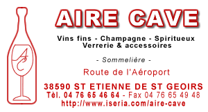 Aire Cave : vente d'alcools, vins, spiritueux, bierre - isere 38590 St-Etienne de St-Geoirs